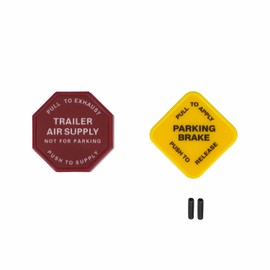 SEPEY 248433 290655 Yellow Semi Truck Parking Brake Knobs and 290655 Red Tractor Trailer Air Brake Knob Set 5/8" 0.62 inch