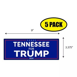 Tampa Printing 5 PACK 3.37"x 9" TENNESSEE FOR TRUMP Sticker Decal Gift MAGA Trump BS0053
