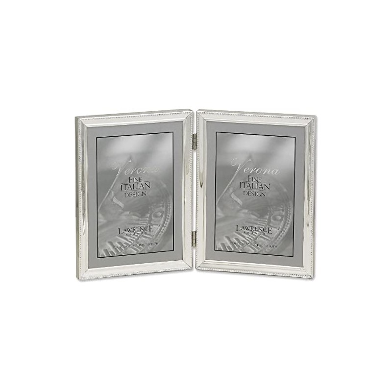 Lawrence Frames Verona Collection 5 x 7-Inch Metal Silver Hinged
