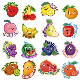 Cinrobiye 400 Fruit of The Spirit Stickers Summer Back to School Religious Sticker Teacher Reward Motivational Good Job Labels Bible Cute Stickers for First Day of School Homework Classroom