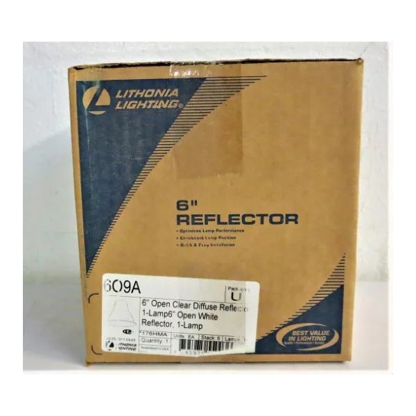 LITHONIA LIGHTING 609A 6" OPEN CLEAR DIFFUSE REFLECTOR