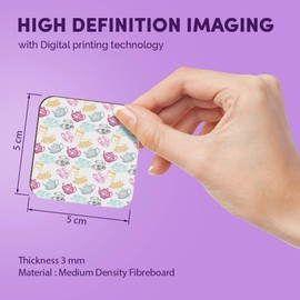 1 x Square MDF Fridge Magnet - Cute Retro Teacup Party Teapot Tea 8714