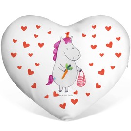 Mr. & Mrs. Panda Heart Cushion Unicorn Vegetables – Gift, Unicorn Decoration, Heart Shape, Unicorns, Pegasus, Decorative Cushion, Organic Market