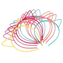 Frcolor Headband Cat Ears Hair Band Plastic Hair Closure for Kids Hair Accessory Costume Hair Ornaments for Fancy Dress Up Party Set of 10 (Mixed Colors)