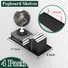 PEKGRIL 17X8 Inch Large Pegboard Shelves Set of 4, Metal