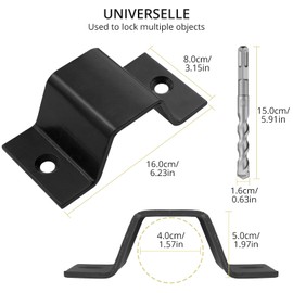 Anbte Security Ground Anchor with Carbide Drill Bit, Floor or Wall Anchor for Securing Motorcycles, Bicycles, Scooters, Heavy Duty Alloy Steel Ground Anchor Permanent Locking Point, Black