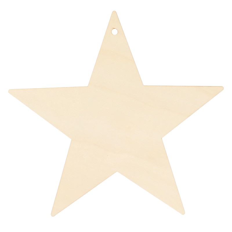 8Pcs Wooden Star Ornaments Blank Unfinished Small Christmas Tree Hanging