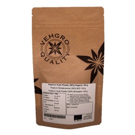 Holyflavours | Flohsamenschalen Pulver | Bio-zertifiziert | 100 Gramm | Natürliches Superfood