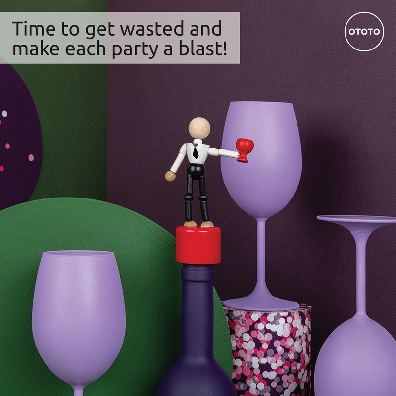 Wasted Wine Stopper by OTOTO - Wine Bottle Stopper, Wine