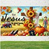 BlissYard Fall Thanksgiving Backdrop Banner 71x43 Inchs Fall for Jesus