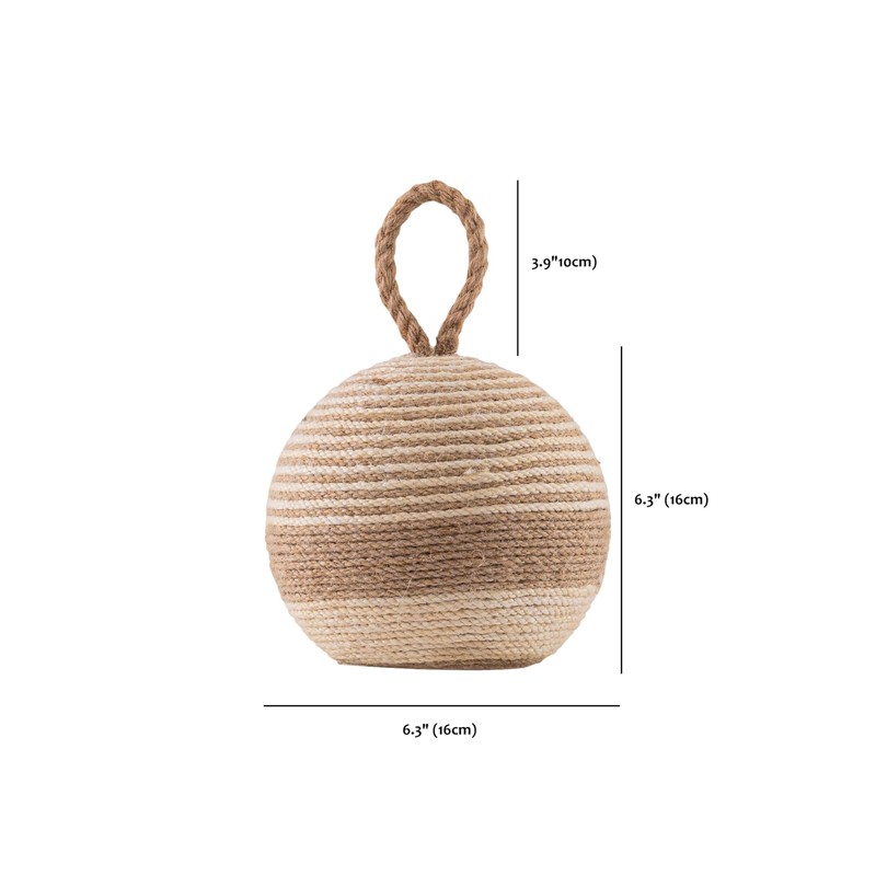 PEMAR Natural Wicker Door Stopper with Handle, Rustic Farmhouse Decorative