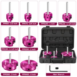 8Pcs PVC Pipe Reamer Kit,PVC Fitting Saver with 1/2",3/4",1",1-1/4",1-1/2",2",3",4" Reamers,PVCs Socket Saver Plumbing Plastic Pipe Reamer Tool Kit for Sch.40 CPVC ABS Hub,Fit Standard 1/2" Drills