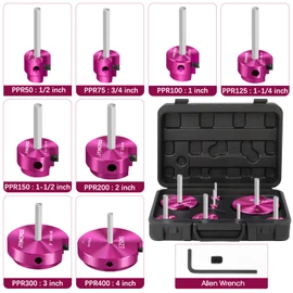 8Pcs PVC Pipe Reamer Kit,PVC Fitting Saver with 1/2",3/4",1",1-1/4",1-1/2",2",3",4" Reamers,PVCs Socket Saver Plumbing Plastic Pipe Reamer Tool Kit for Sch.40 CPVC ABS Hub,Fit Standard 1/2" Drills