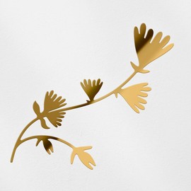 Decal Stickers of Florals (Metallic Gold) (Set of 2) Premium Waterproof Vinyl Decal Stickers for Laptop Smartphone Car Dirt Bike Wall Room Mason Jar Bathtub Door - BICVER1d91271GOW19Y24