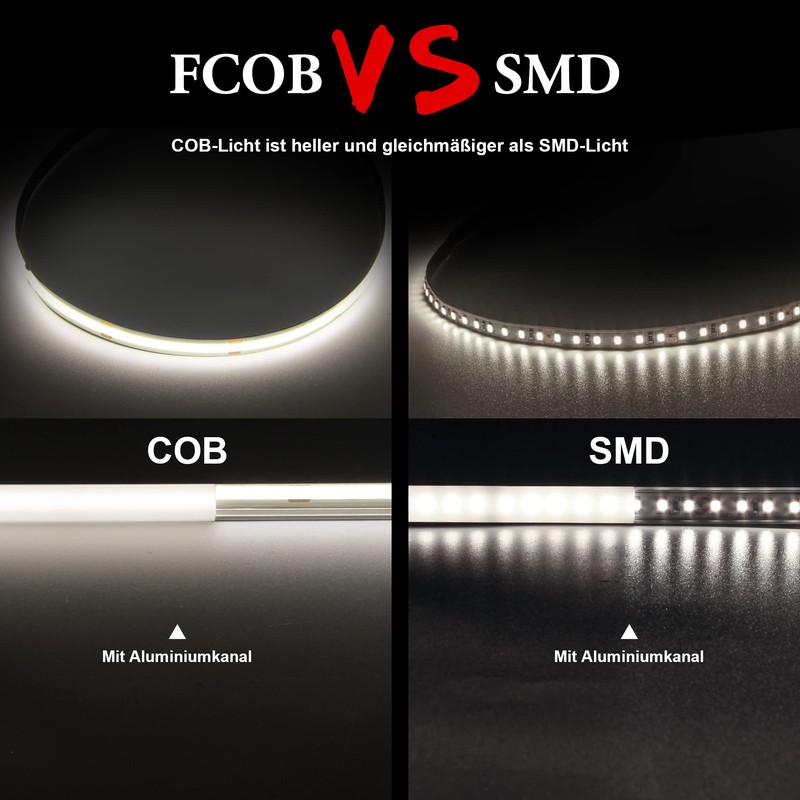 TTWAY COB LED Strip 4000 K Natural White, 5 m