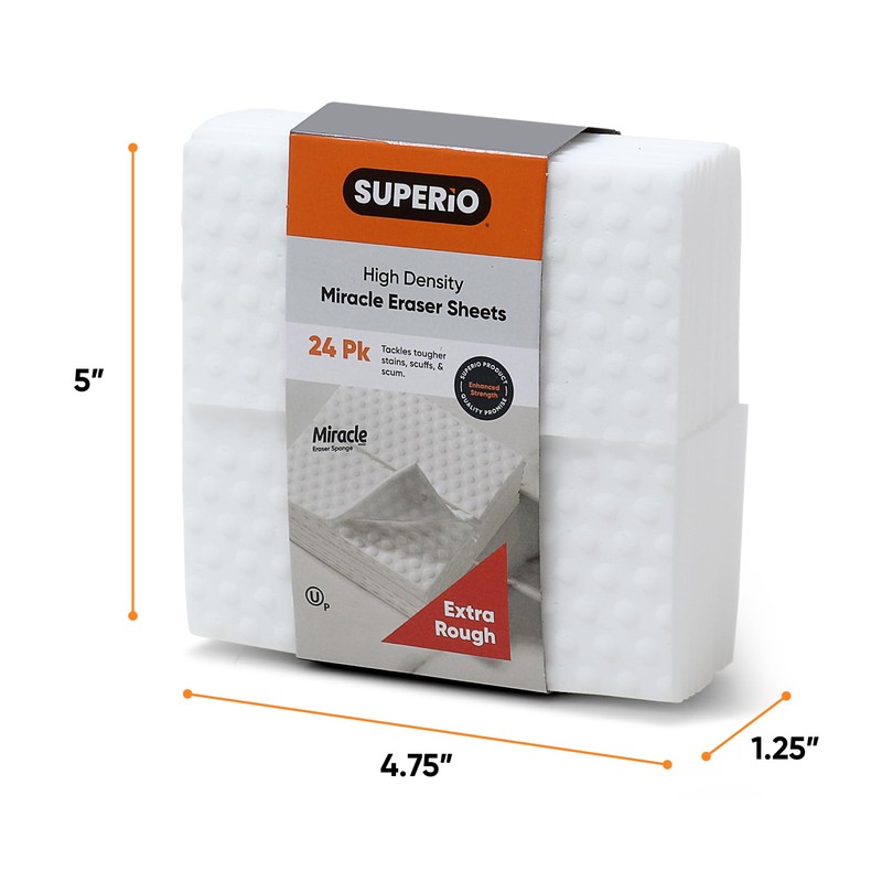 Superio High Density Miracle Eraser Sheets - 24 Count -