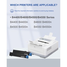 FADFAWN B4600/B4400 Black Toner Cartridges 2 Pack: Compatible 43502301 Toner Cartridge Replacement for OKI B4400 B4600 B4500 B4550 Series Printer