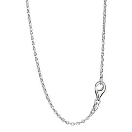 NKlaus Elegant Anchor Chain Flat Rolled 925 Silver 1.5 mm Wide Necklace Thin, Sterling Silver