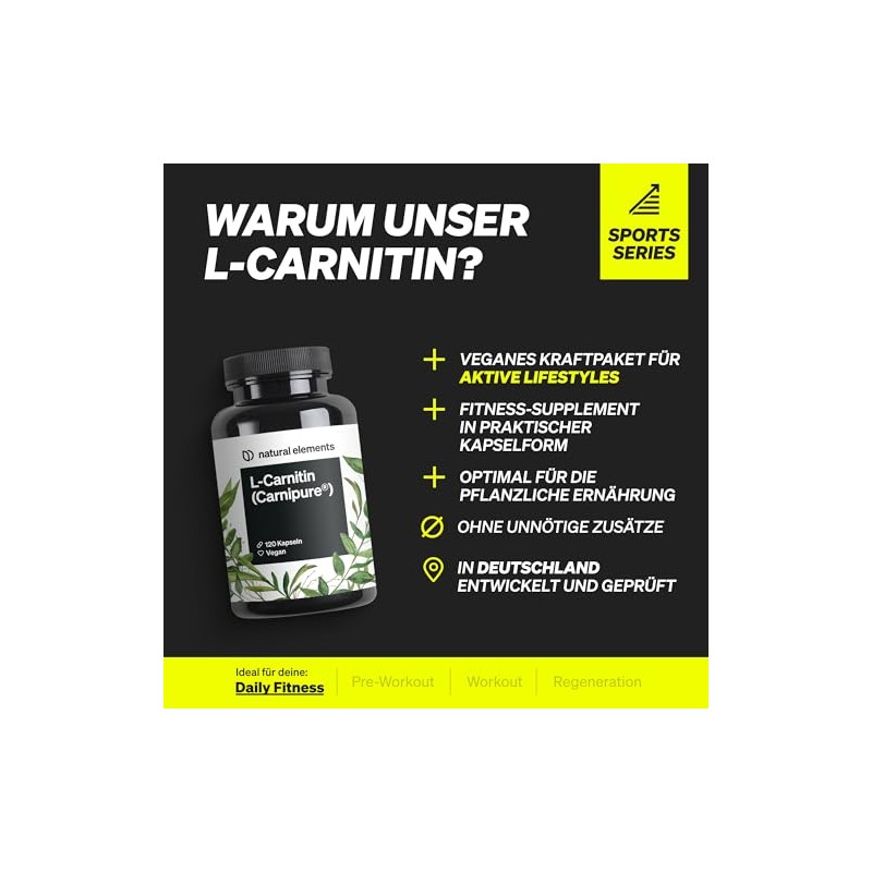 L-Carnitine 2000 - Premium: Carnipure® by Lonza - 120 capsules