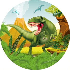 Dinosaur Plates for Children's Birthday Parties and Parties Pack of 8 Dino T-Rex Dinosaur Paper Plates Party Plates
