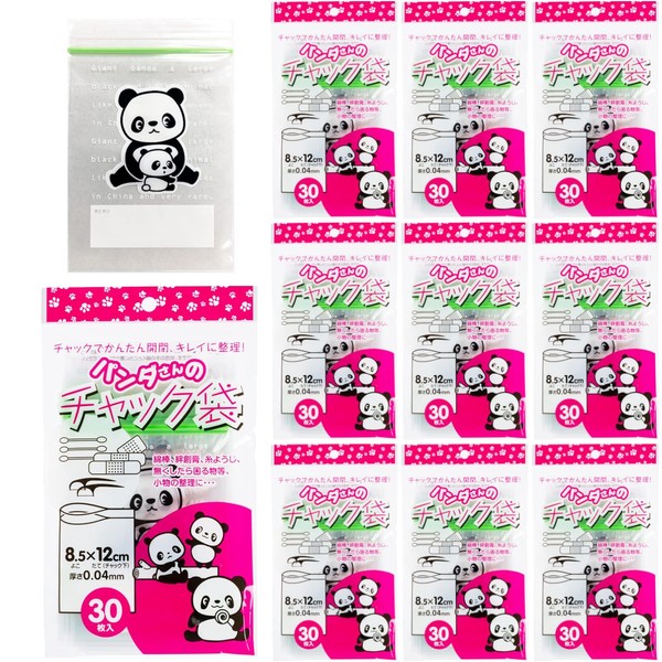 CORE K-824S Zipper Bag, Panda Pattern, Height 4.7 x Width