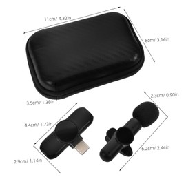 BIUDECO Cordless Lapel Mic with Type-c Usb Adapters Compact Microphone for Recording Live Streaming and Interviews