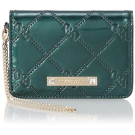 Pinky and Diane PDLWFAP1 Pass Case, Common Enamel, Checkered with Original Logo, Pearl Enamel, Adult, Cute, Chain Included, green, One size