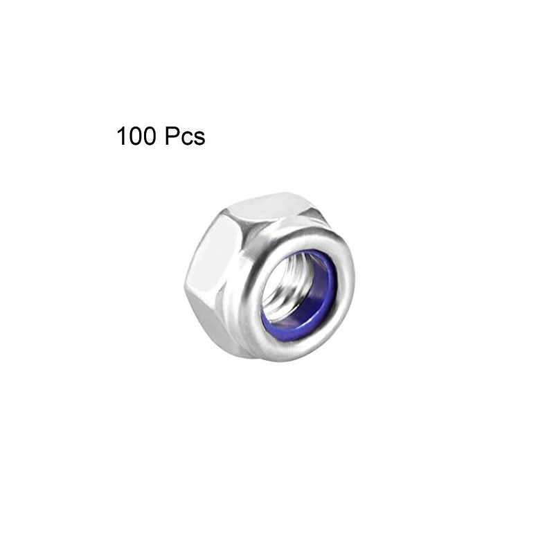 sourcing map Hex Lock Nuts - M5 x 0.8mm Stainless