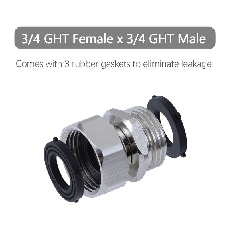 G-Sunny Garden Hose Swivel Adapter, Solid Brass Hose Connectors -