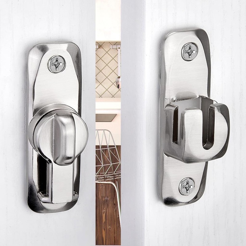 Silver Barn Door Latches,90/180 Degree Gate Lock_B