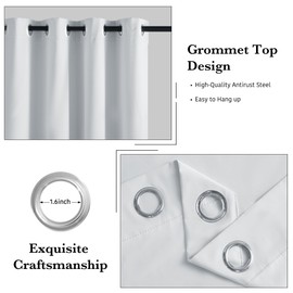 RYB HOME White Blackout Curtains for Bedroom, 100% Blackout Thermal Insulated Noise Reducing Curtains for Living Room Nursery, 52 inches Wide by 84 inches Long, 2 Panels Set