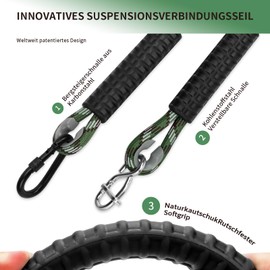 WWFFEN 220cm Schaukel Befestigung Baum,Aufhängung Hängematte Hängesessel Befestigung, Seil mit Karabiner Verstellbares Seil Außenbaum Schaukel Spielplatz Schaukel Aufhängung,Durchmesser 12cm/453kg