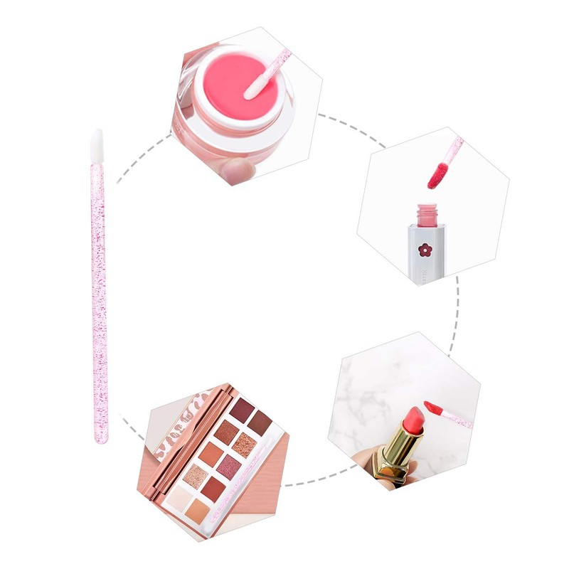 Elisel 100 Pcs Disposable Crystal Lip Brushes Make Up Lip