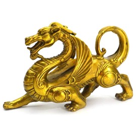 Feng Shui Amulet Dragon Figurine Copper Ya'az ()