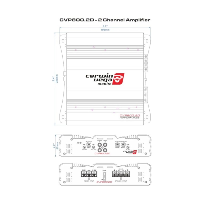 CVP Series 2-Channel Class AB Full Range Amplifier - CVP800.2D