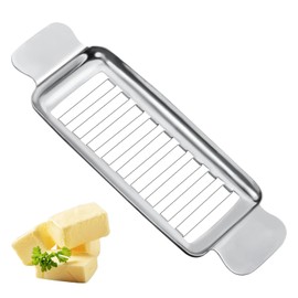 SKTMH Butter & Cheese Slicer Stainless Steel Multipurpose Cheese Slicer with Ergonomic Handle Butter Slicer Cutter Food Cutter for Cheese Butter Eggs Softer Solid Food, Cut Into 1/4 Inch on Average