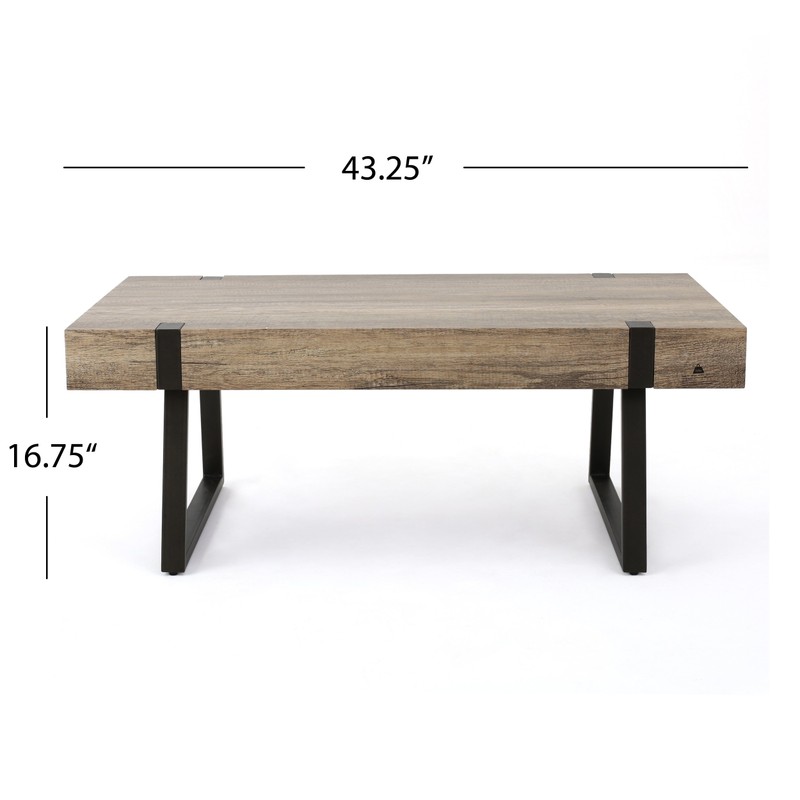 Christopher Knight Home Abitha Faux Wood Coffee Table, Canyon Grey,