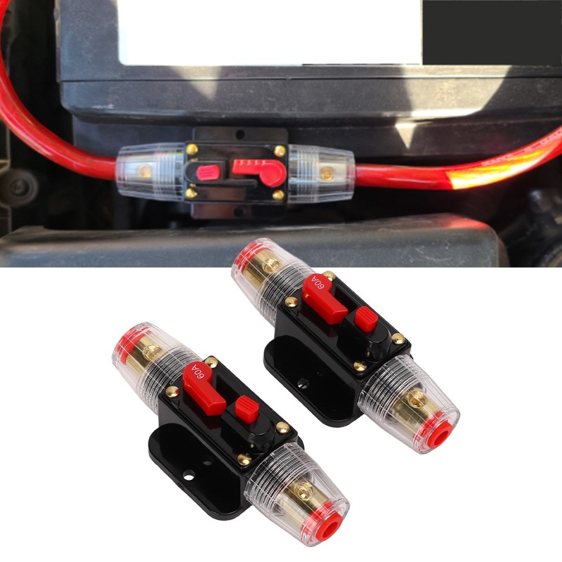 12‑24V Inline Circuit Breaker with Manual Reset Fuse Holder Battery