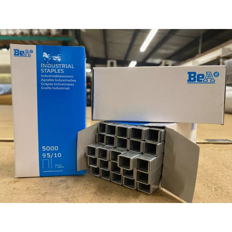 BeA Galvanized Upholstery Staples 1/2" Crown 3/8" Leg Length 5,000