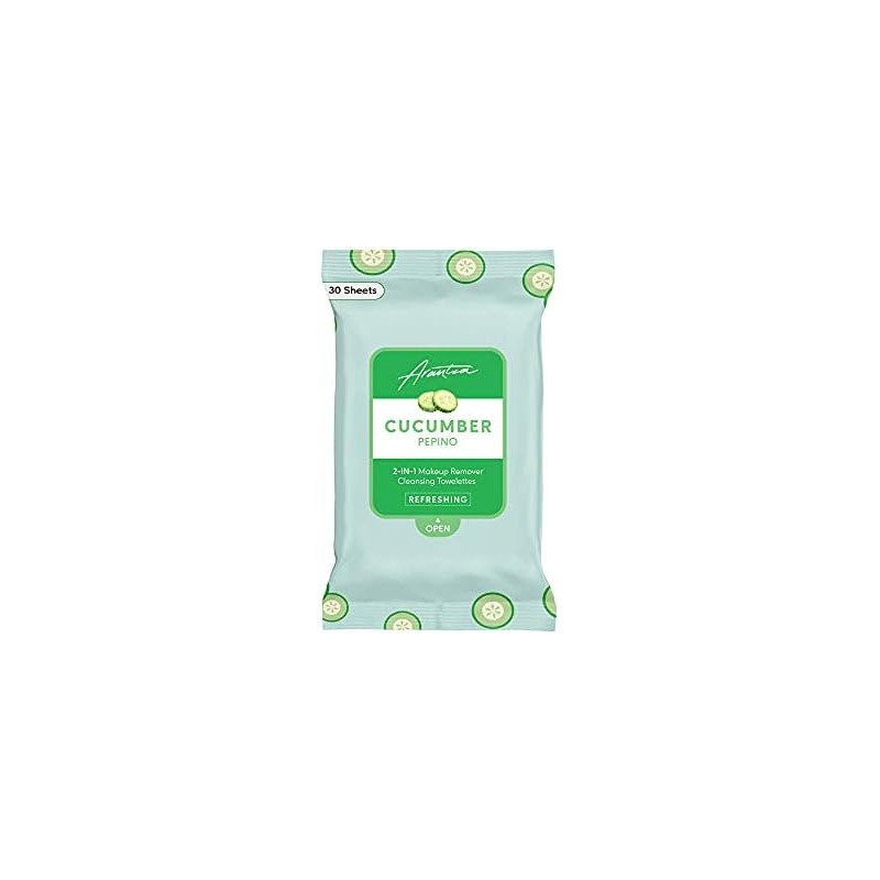 CUCUMBER 2 IN 1 MAKEUP REMOVER CLEANSING TOWELETTES ARANTZA COSMETICS