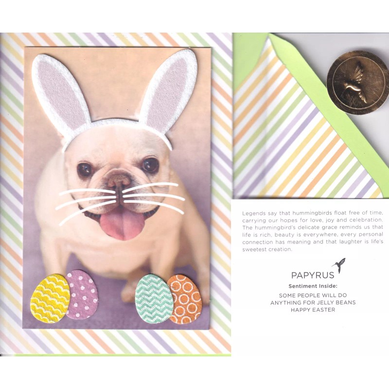 PAPYRUS EASTER CARD NIP (MRP $6.95) DOG W/BUNNY EARS CARD