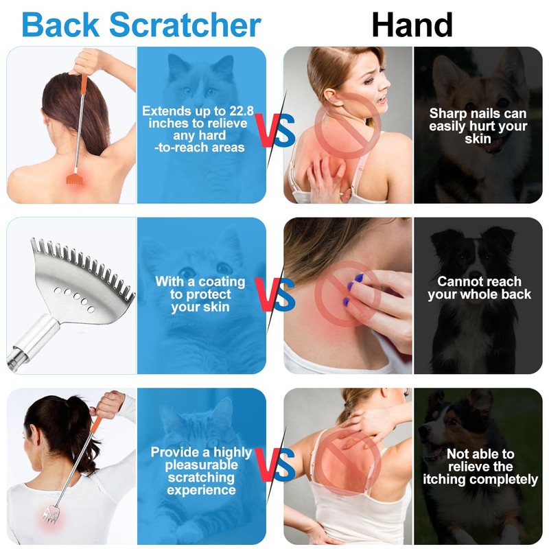 Yeipis 4 Pack Different Style Back Scratcher Metal Portable Telescoping