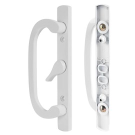 8.5" Legacy Sliding Patio Glass Door Center Latch White Handle Set Replacement – Non-Keyed – Sash Controls 2265 – Fits 3-15/16" Screw Spacing & 1-1/4" to 2-1/4" Thick Door (Mortise Lock NOT Included)