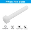 Piutouyar 20 Pair M8x50mm White Nylon Hex Bolts Plastic Hex