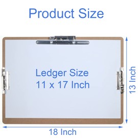 Acocony 11x17 Clipboard Three Clip Extra Large Clipboard Harboard with 8 Inch and 2-4 Inch Lever Operated Clip 11 x 17 Clipping Board Log Color Pack of 2