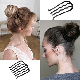 Chanaco 12Pcs Metal Hair Side Combs French Hair Pin Updo Hair Accessories for Women U Shaped Hair Fork Hair Sticks for Buns Hair Combs for Styling Decorative Hair Combs Hairstyles for Long Thick Hair