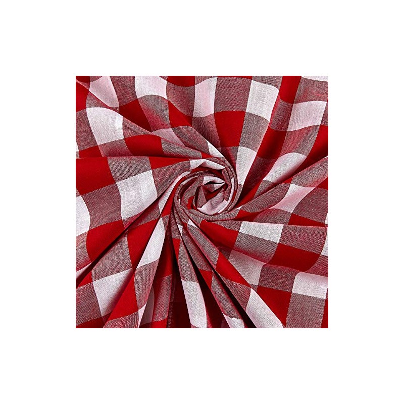 Richcheck 60" Gingham Check 1" Red, Fabric by the Yard