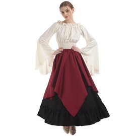 NSPSTT Women Medieval Costume Renaissance Dress Women Victorian Ball Gown Gothic Pirate Costume