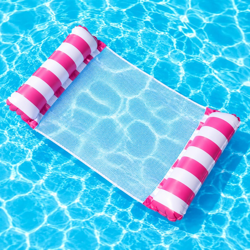 Inflatable Water Hammock with Mesh Center – Easy-Inflate, Foldable Pool