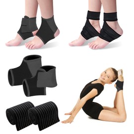 GRKZBKW 2 Pairs Kids Ankle Brace, youth ankle brace for sports, Ankle Wrap for Sprain, Adjustable Foot Stabilizer for Sprains, Injuries & Active Play for Daily Wear (Black, Medium)
